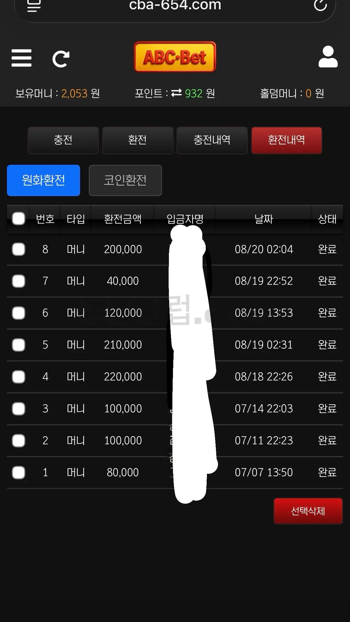 환전 인증사진