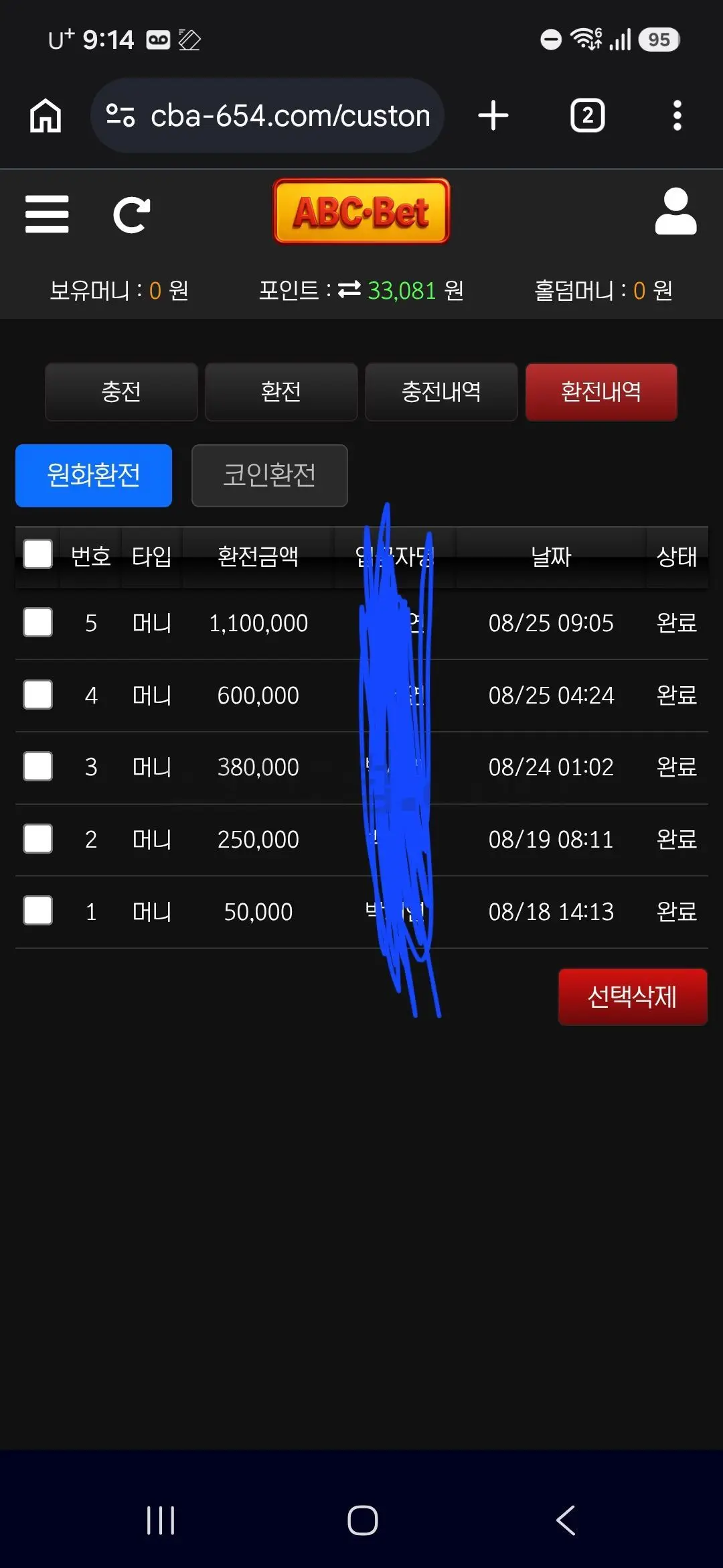 환전 인증사진
