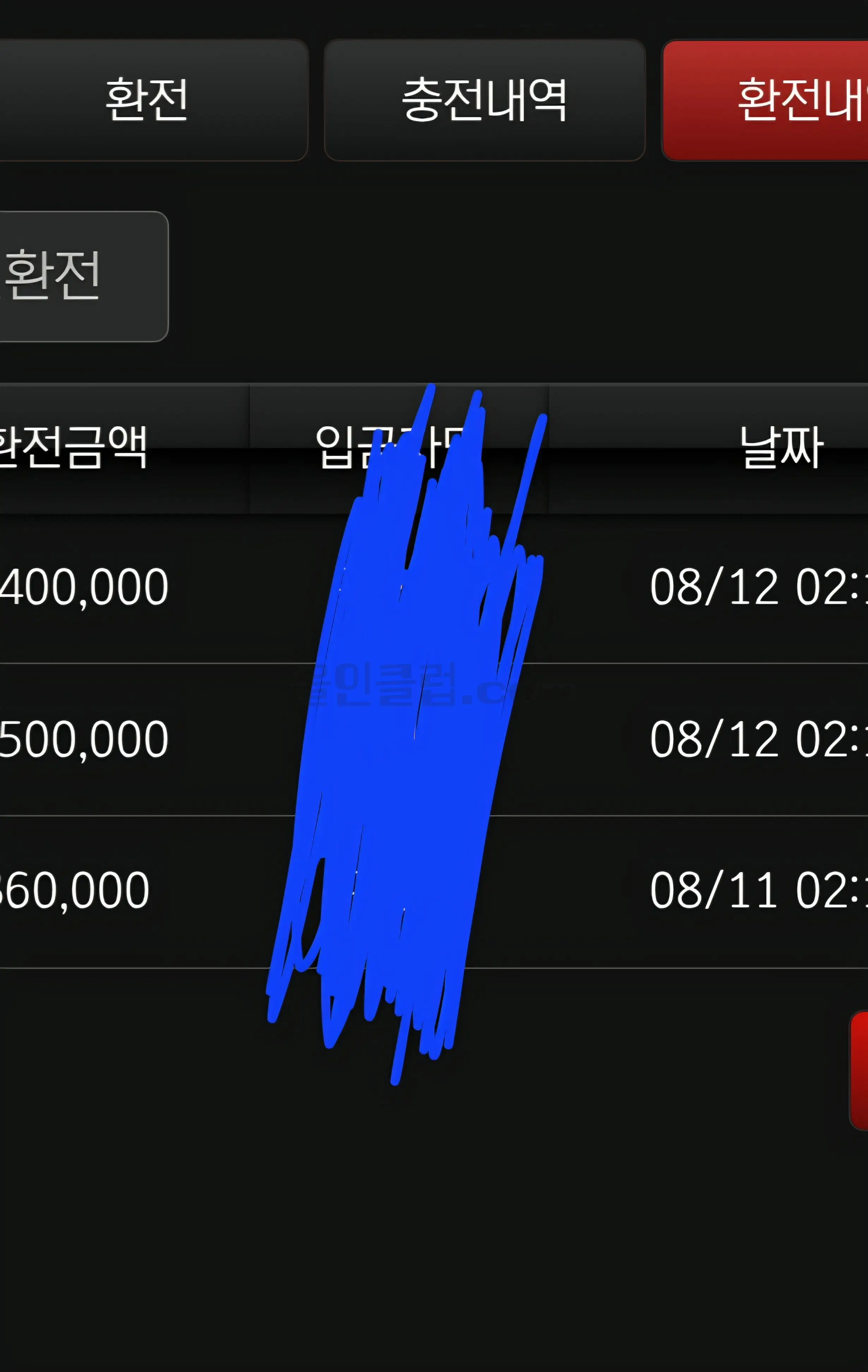 환전 인증사진