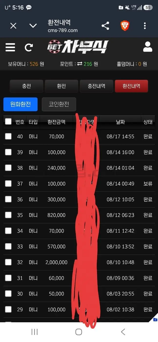 환전 인증사진