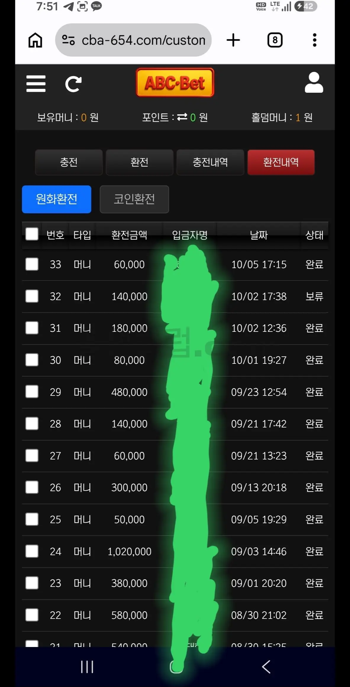 환전 인증사진
