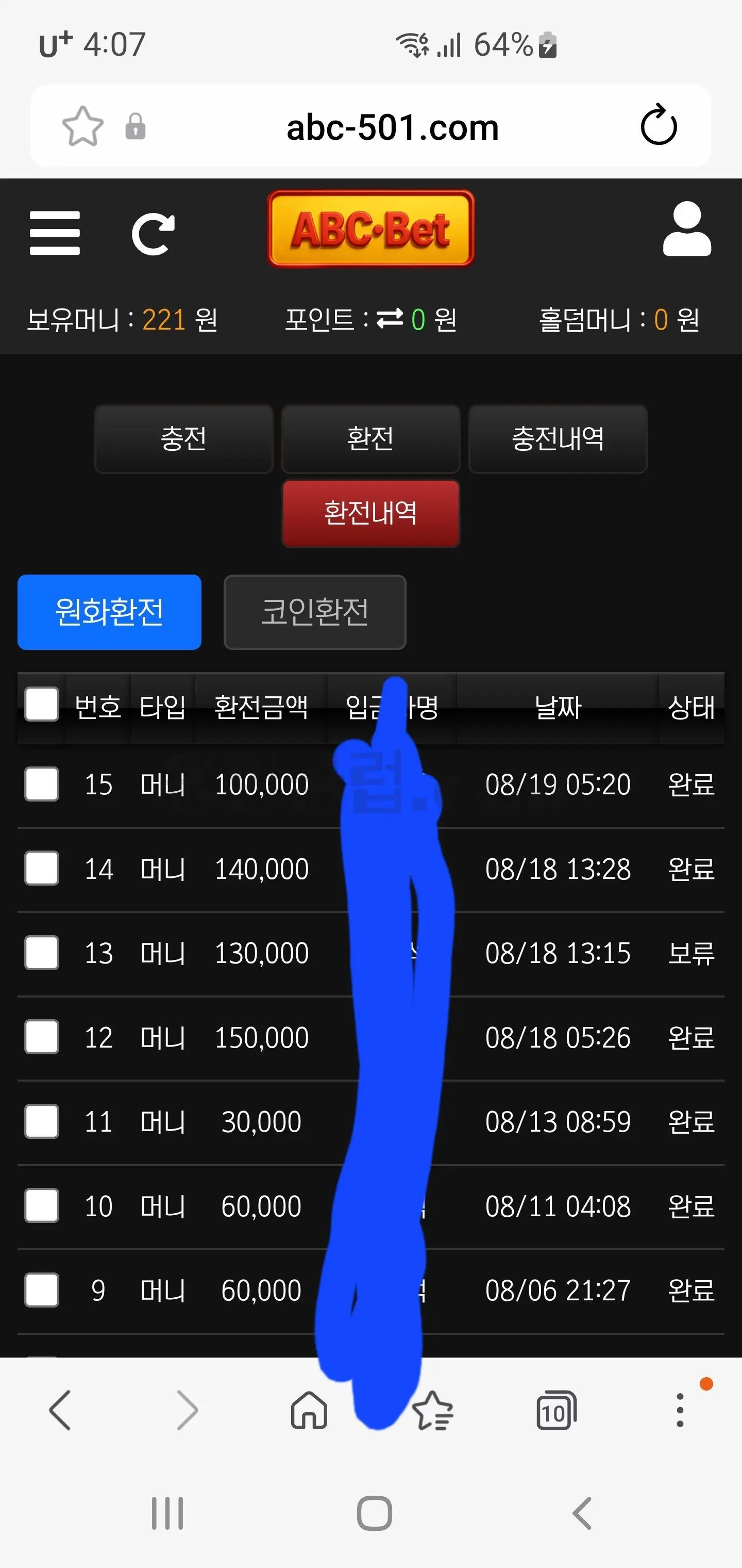 환전 인증사진