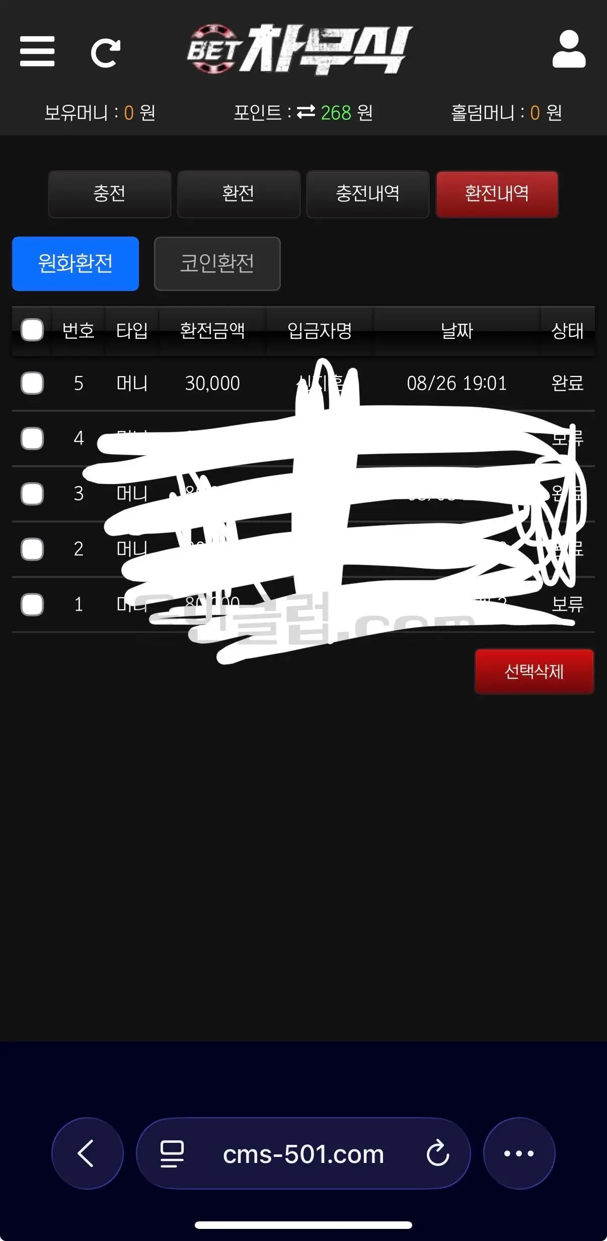 환전 인증사진