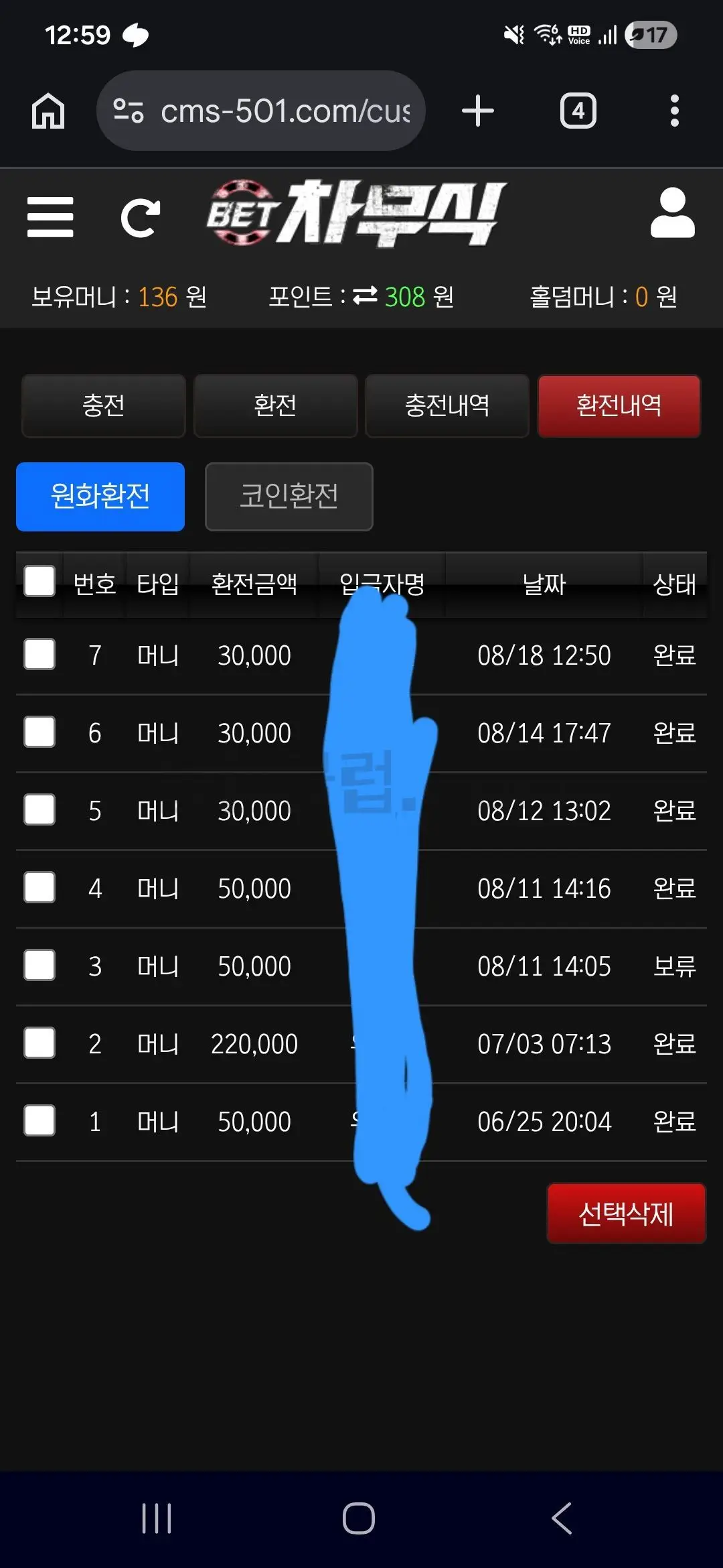 환전 인증사진