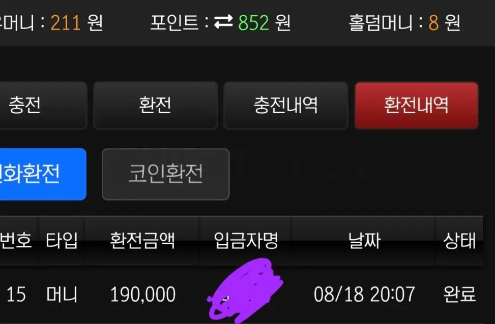 환전 인증사진