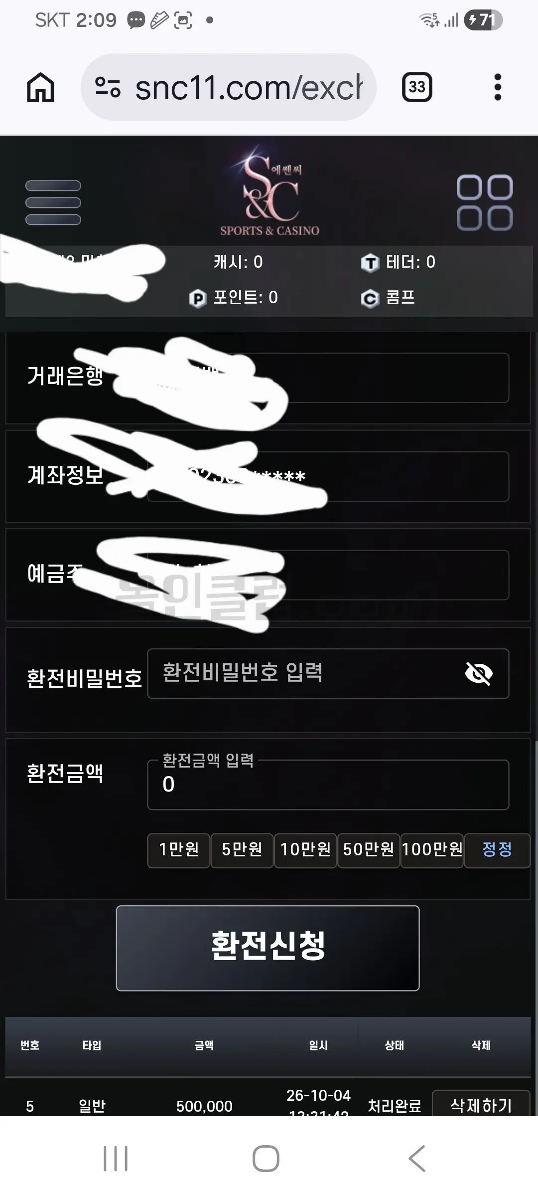 환전 인증사진