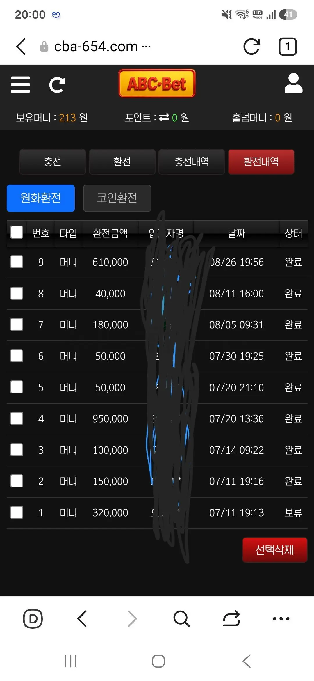 환전 인증사진