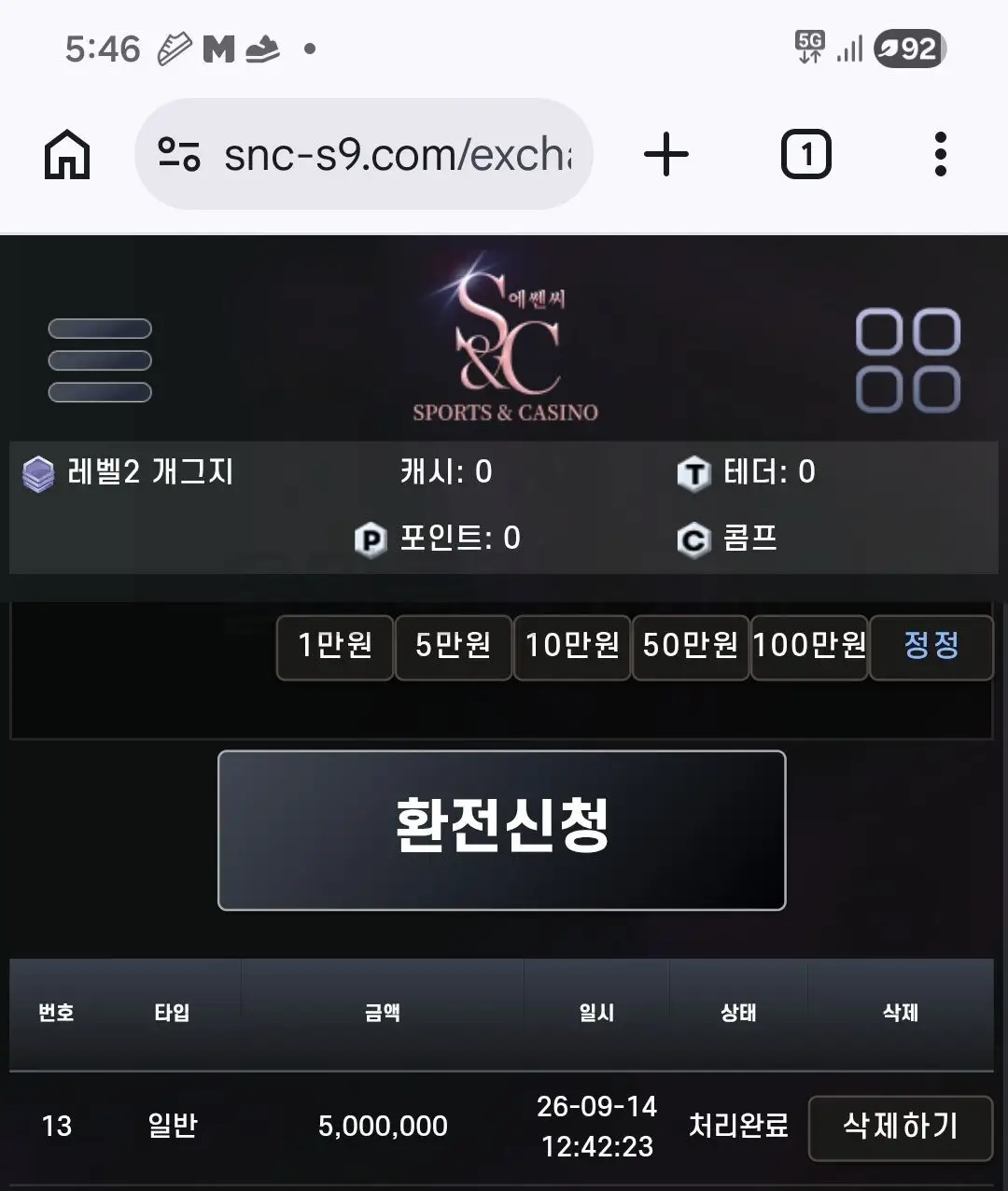환전 인증사진